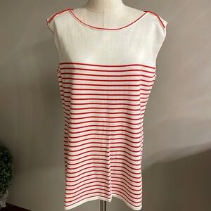 FRENCH RENDEZ VOUS women’s red striped knit top lightweight sleeveless sz XL